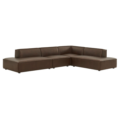 Restore 4-Piece Vegan Leather Modular L-Shaped Armless Sectional Sofa by Modway EEI-7414