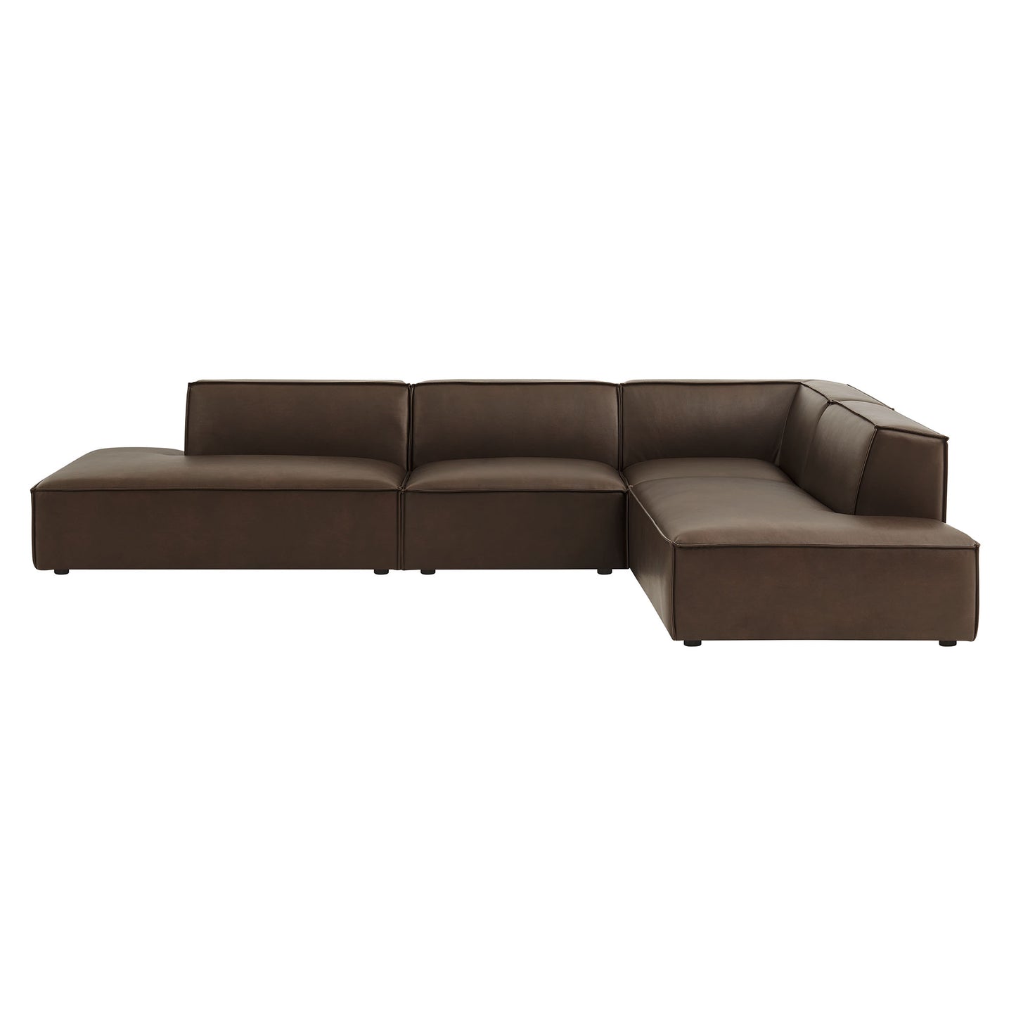 Restore 4-Piece Vegan Leather Modular L-Shaped Armless Sectional Sofa by Modway EEI-7414