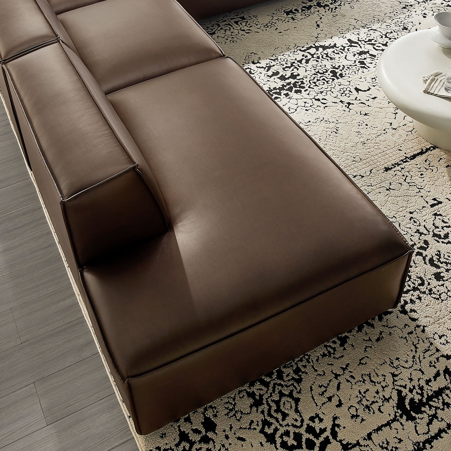 Restore 4-Piece Vegan Leather Modular L-Shaped Armless Sectional Sofa by Modway EEI-7414