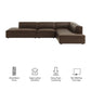 Restore 4-Piece Vegan Leather Modular L-Shaped Armless Sectional Sofa by Modway EEI-7414