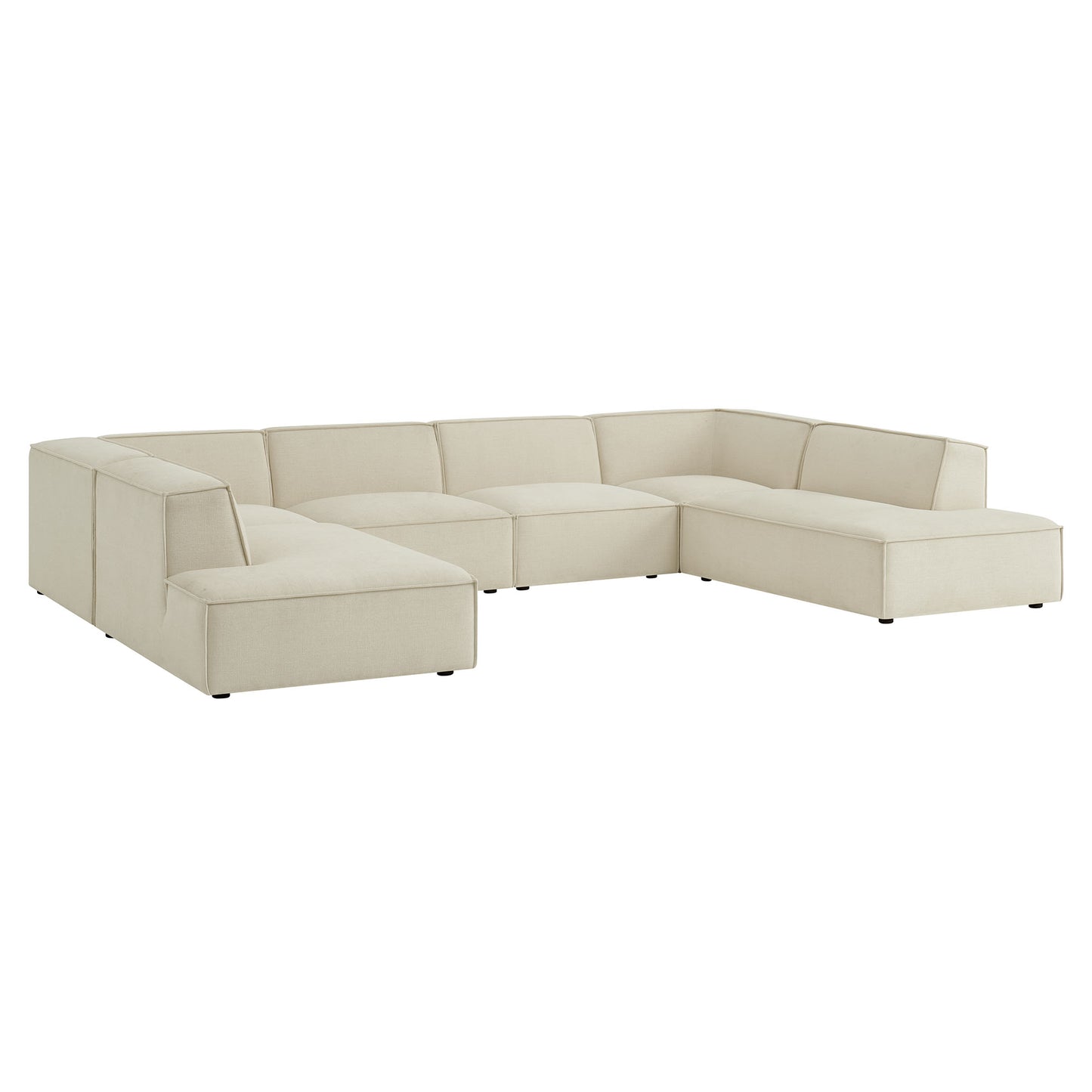 Restore 6-Piece Performance Fabric Upholstered U-Shaped Sectional Sofa by Modway EEI-7415