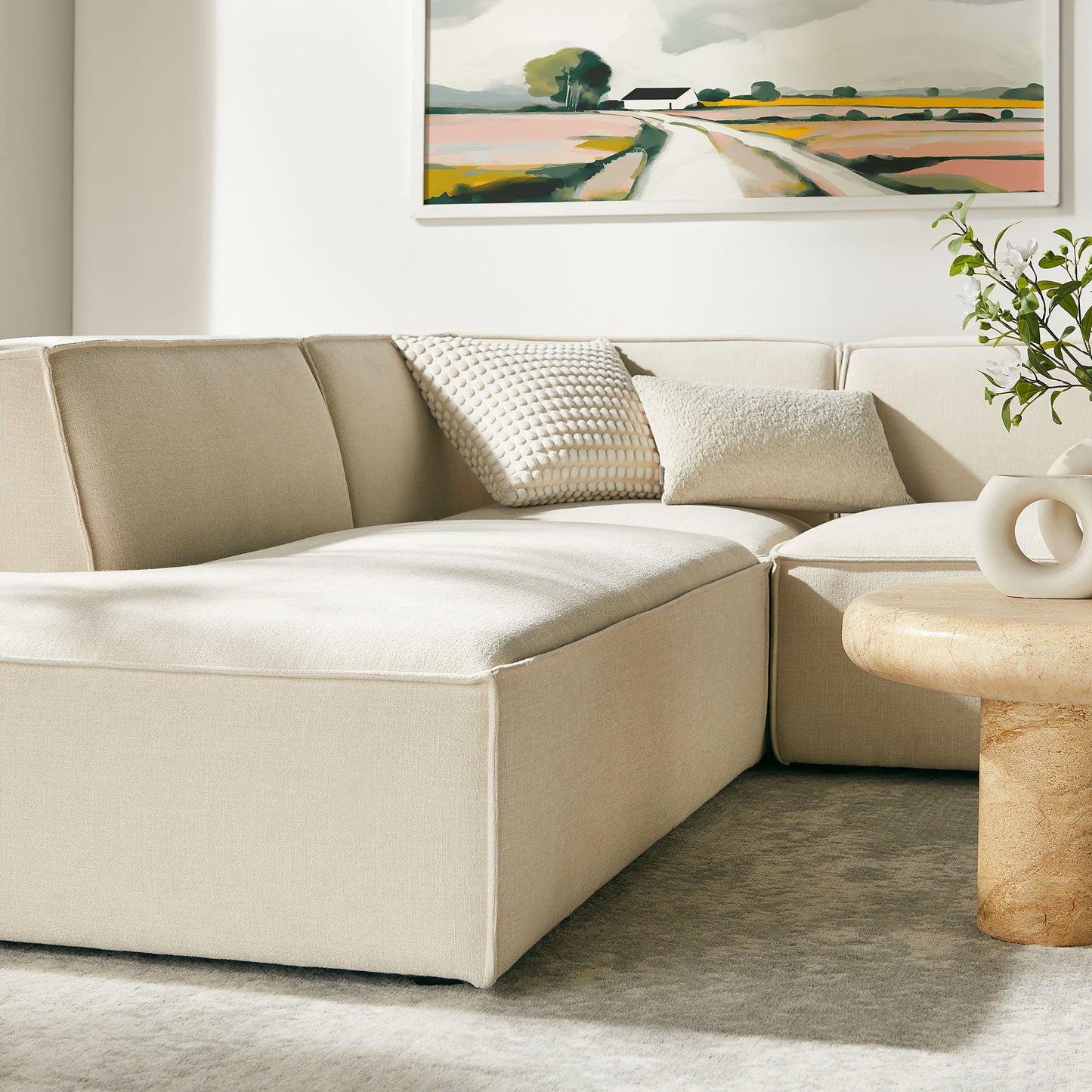 Restore 6-Piece Performance Fabric Upholstered U-Shaped Sectional Sofa by Modway EEI-7415