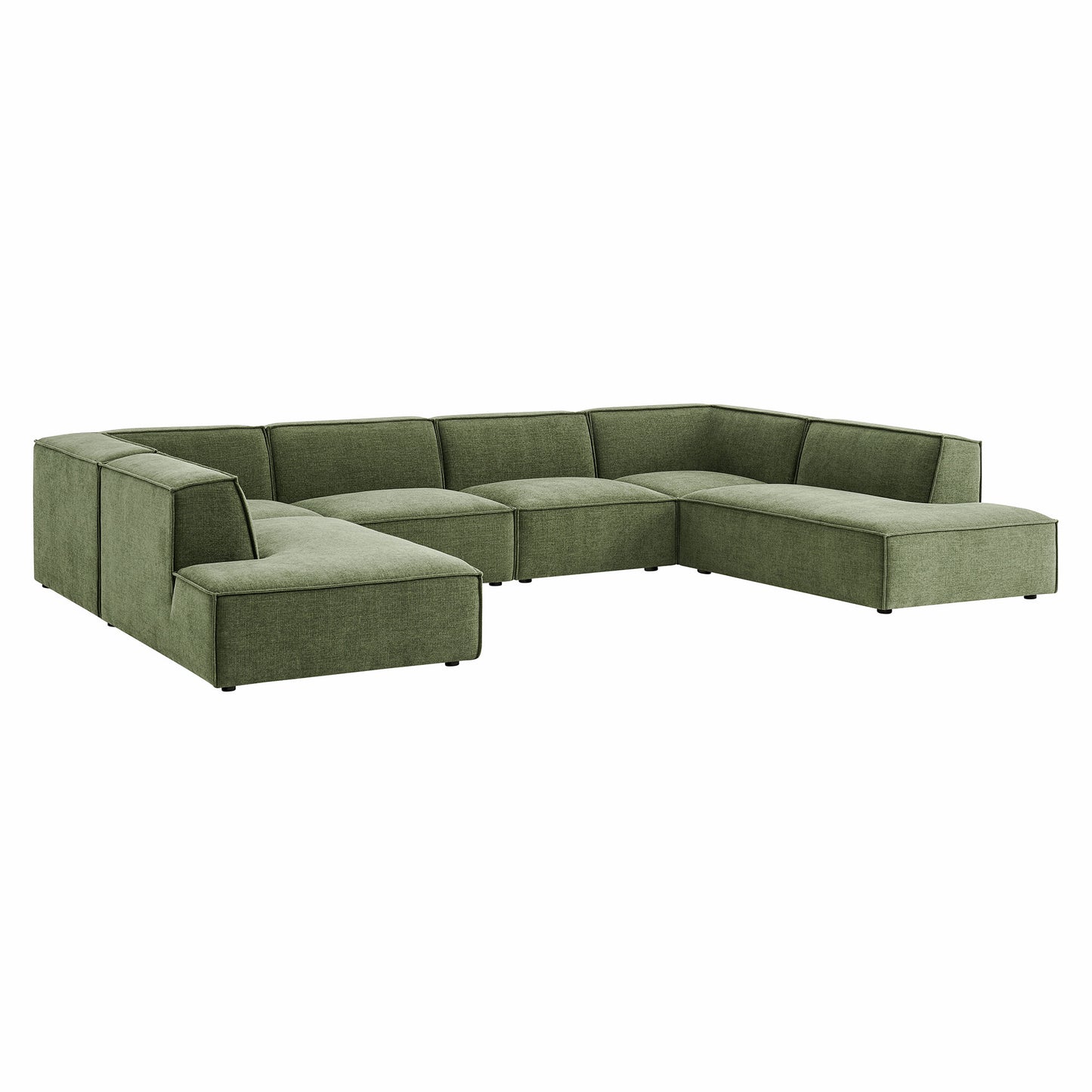 Restore 6-Piece Performance Fabric Upholstered U-Shaped Sectional Sofa by Modway EEI-7415