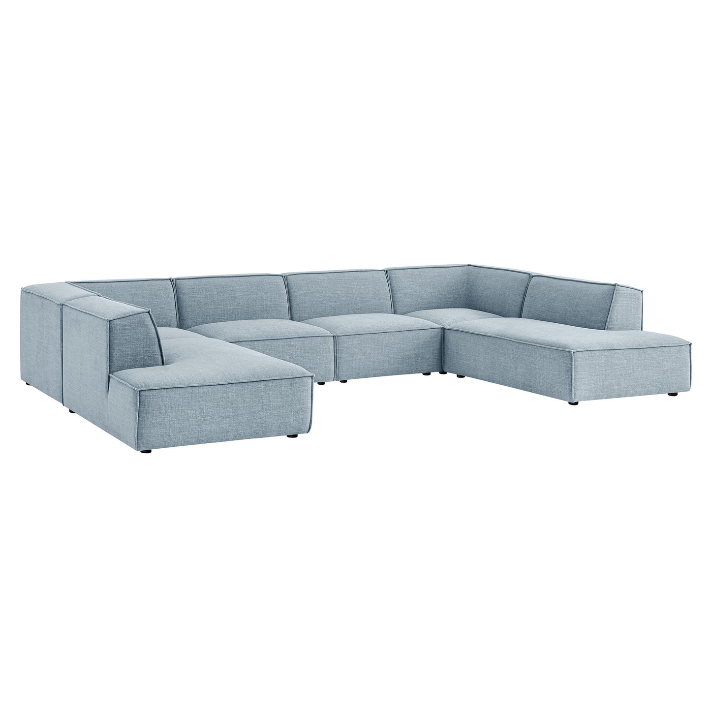 Restore 6-Piece Performance Fabric Upholstered U-Shaped Sectional Sofa by Modway EEI-7415