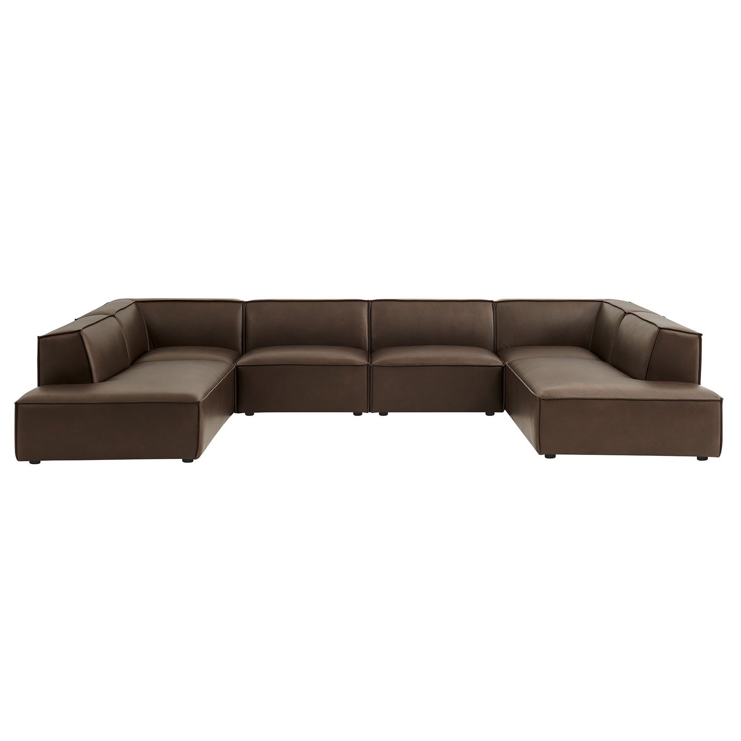 Restore 6-Piece Vegan Leather U-Shaped Armless Sectional Sofa by Modway EEI-7416