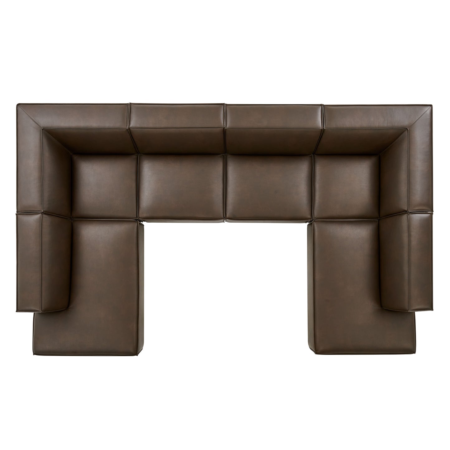 Restore 6-Piece Vegan Leather U-Shaped Armless Sectional Sofa by Modway EEI-7416