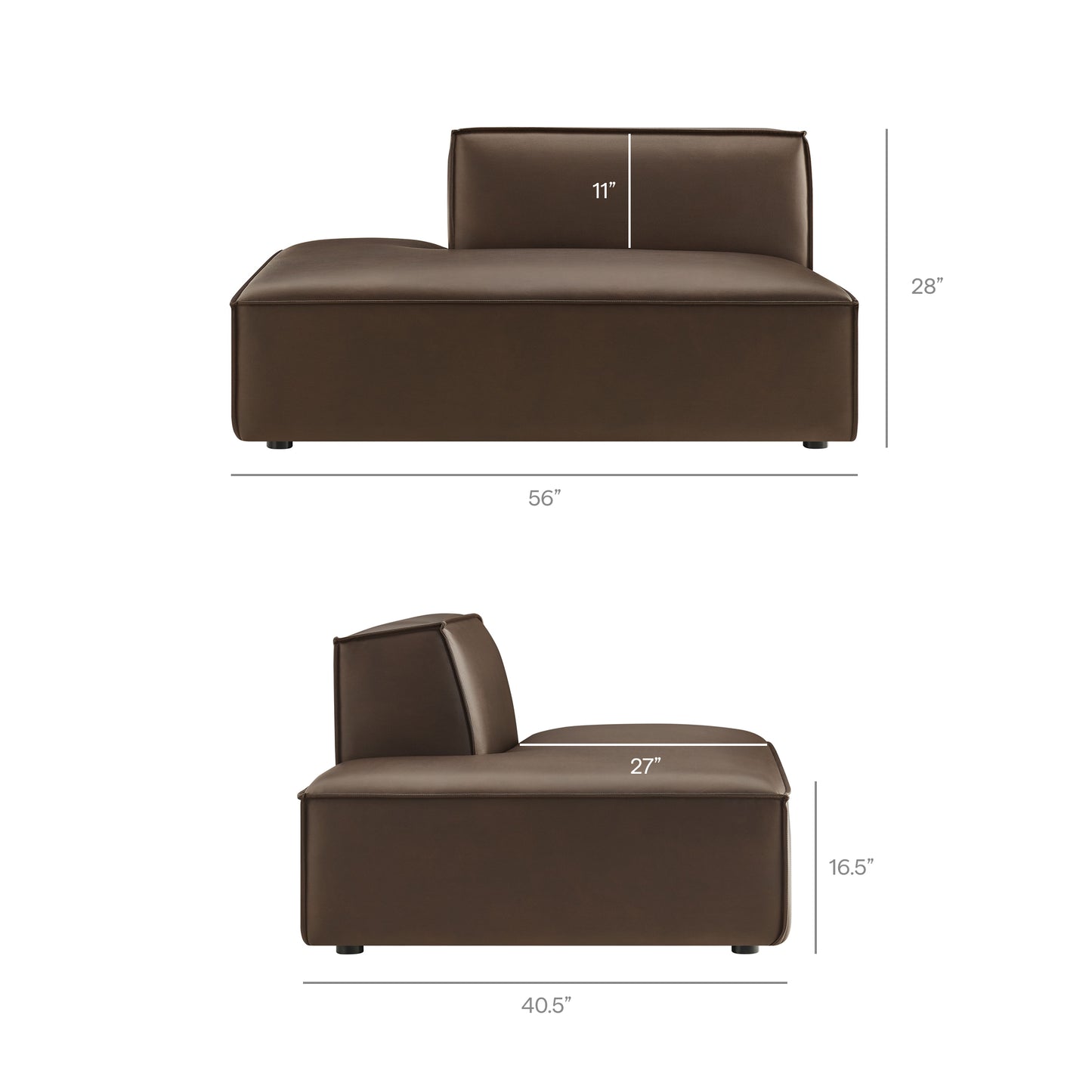 Restore 6-Piece Vegan Leather U-Shaped Armless Sectional Sofa by Modway EEI-7416