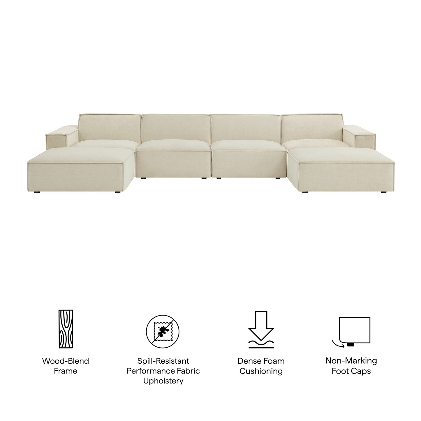 Restore 6-Piece Performance Fabric Upholstered Modular Sectional Sofa by Modway EEI-7417