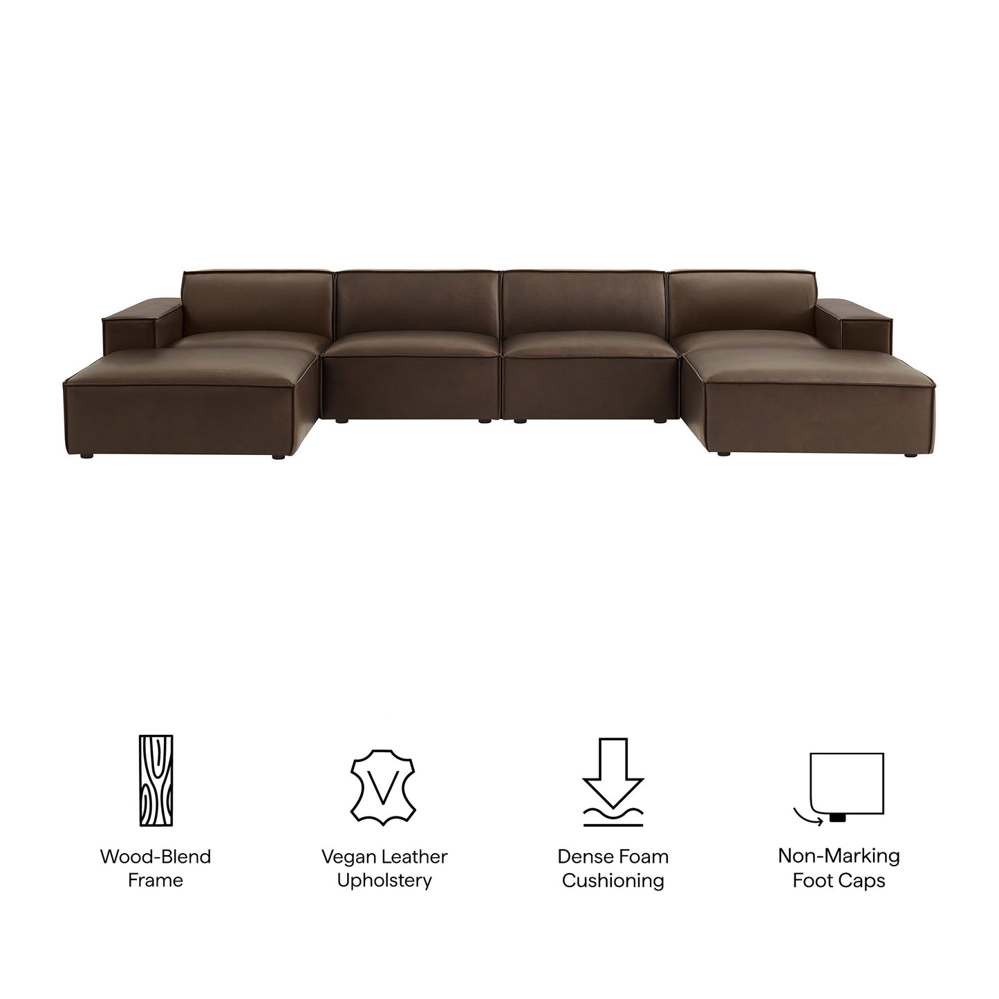 Restore 6-Piece Vegan Leather Modular Sectional Sofa by Modway EEI-7418