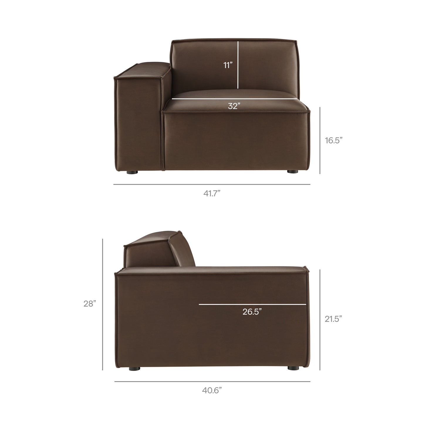 Restore 6-Piece Vegan Leather Modular Sectional Sofa by Modway EEI-7418