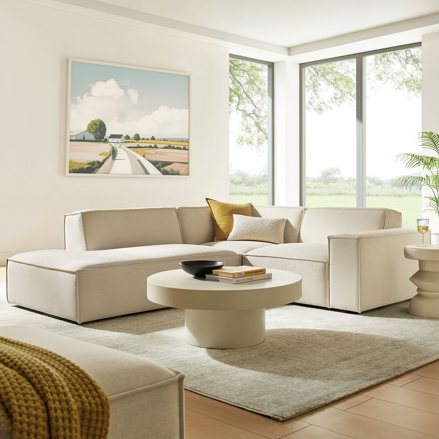 Restore 3-Piece Performance Fabric Upholstered Modular L-Shaped Sectional Sofa by Modway EEI-7419