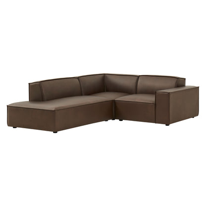 Restore 3-Piece Vegan Leather Modular L-Shaped Sectional Sofa by Modway EEI-7420