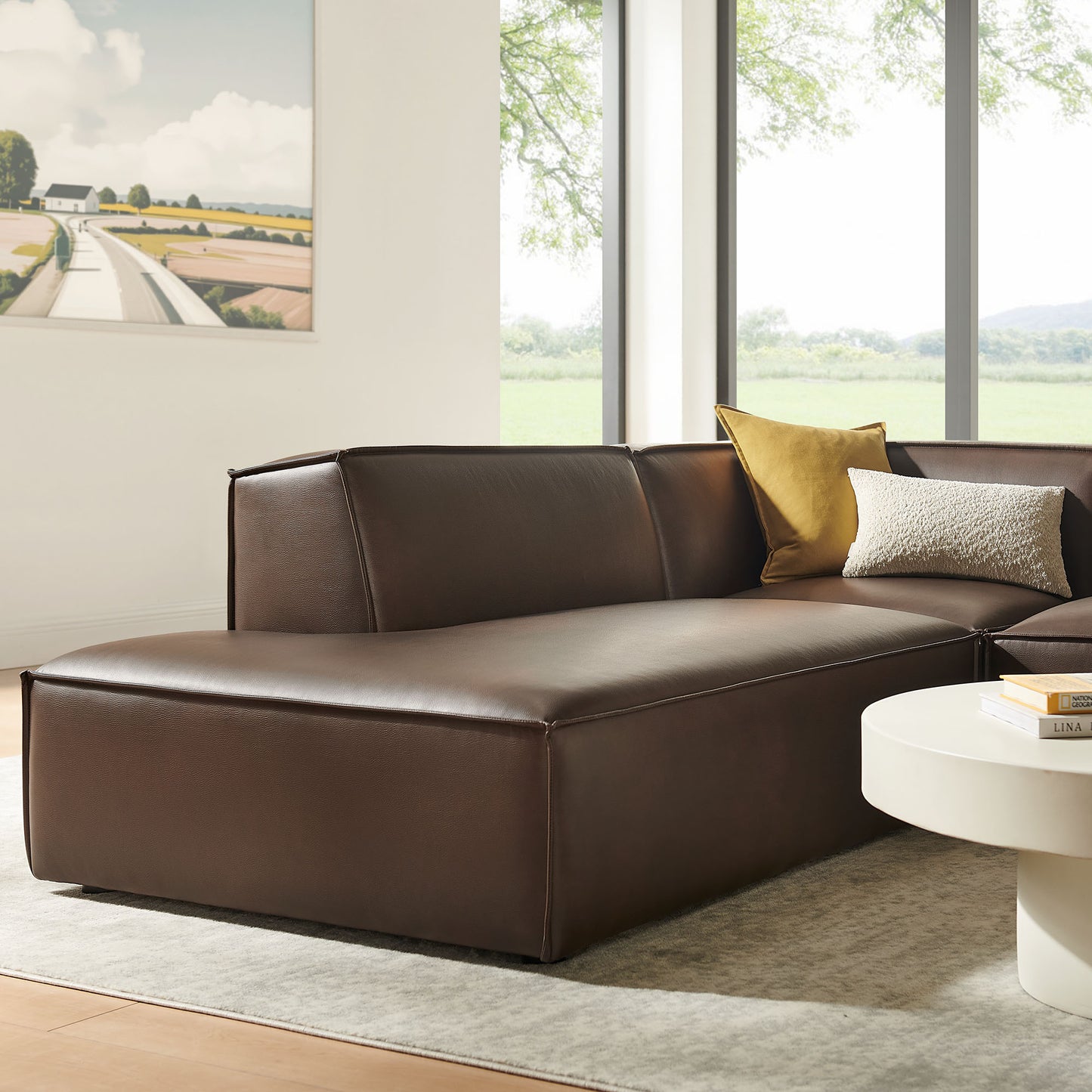 Restore 3-Piece Vegan Leather Modular L-Shaped Sectional Sofa by Modway EEI-7420