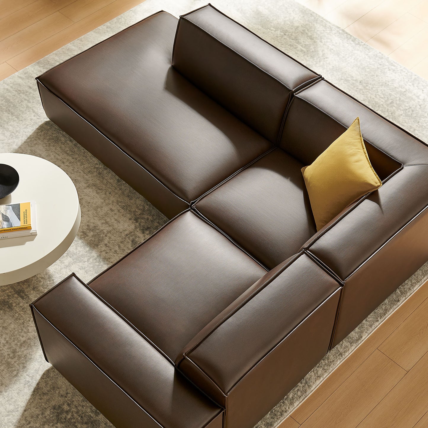 Restore 3-Piece Vegan Leather Modular L-Shaped Sectional Sofa by Modway EEI-7420