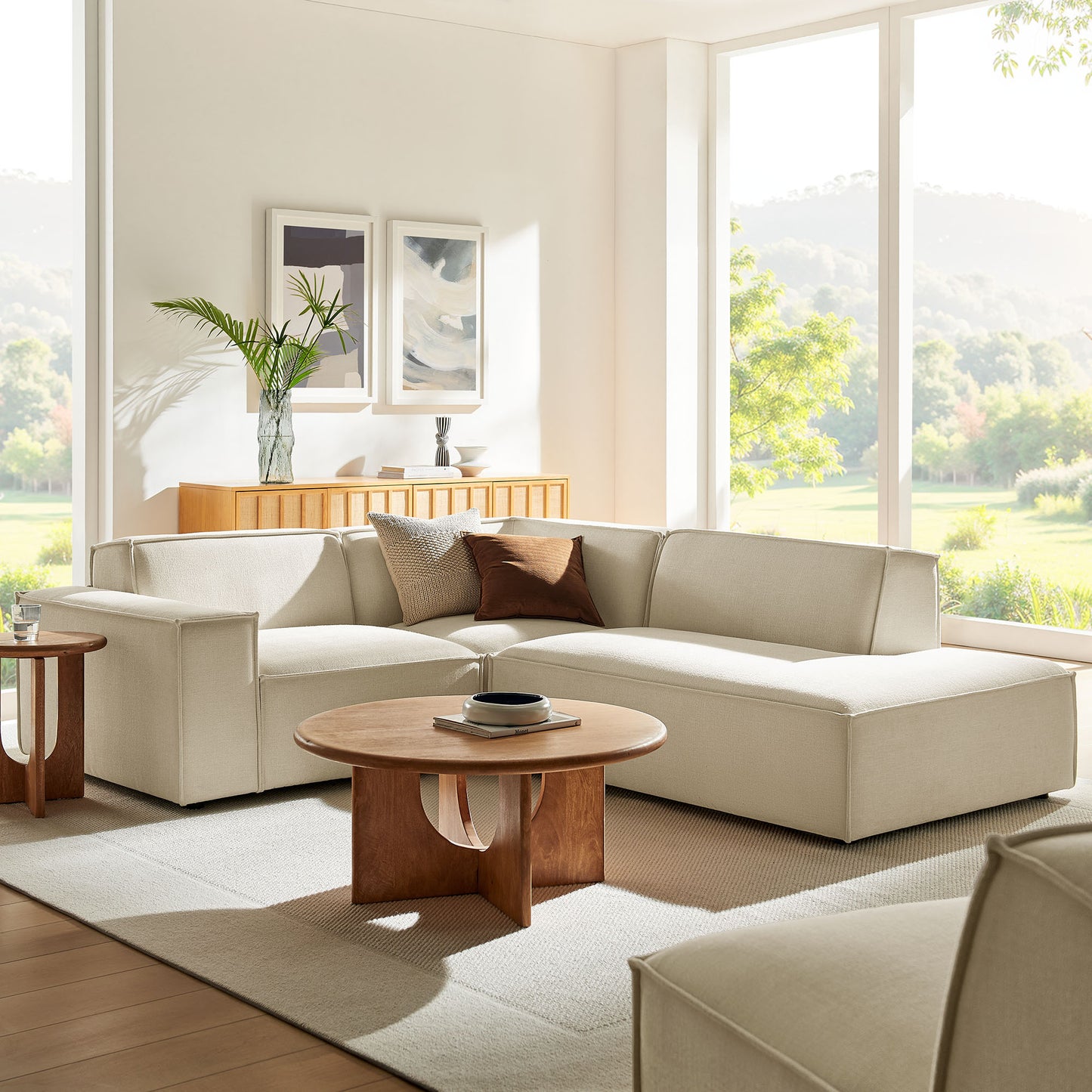 Restore 3-Piece Performance Fabric Upholstered Modular L-Shaped Sectional Sofa by Modway EEI-7421