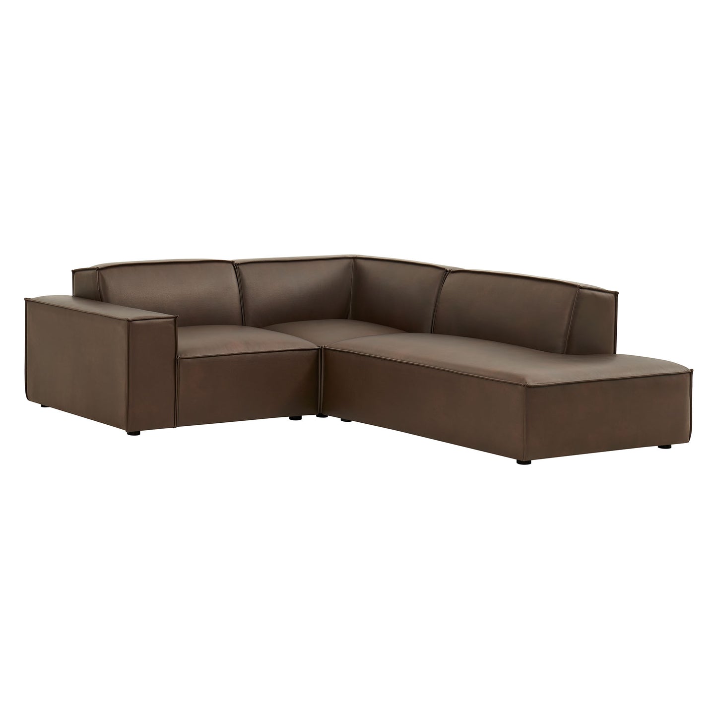 Restore 3-Piece Vegan Leather Modular L-Shaped Sectional Sofa by Modway EEI-7422