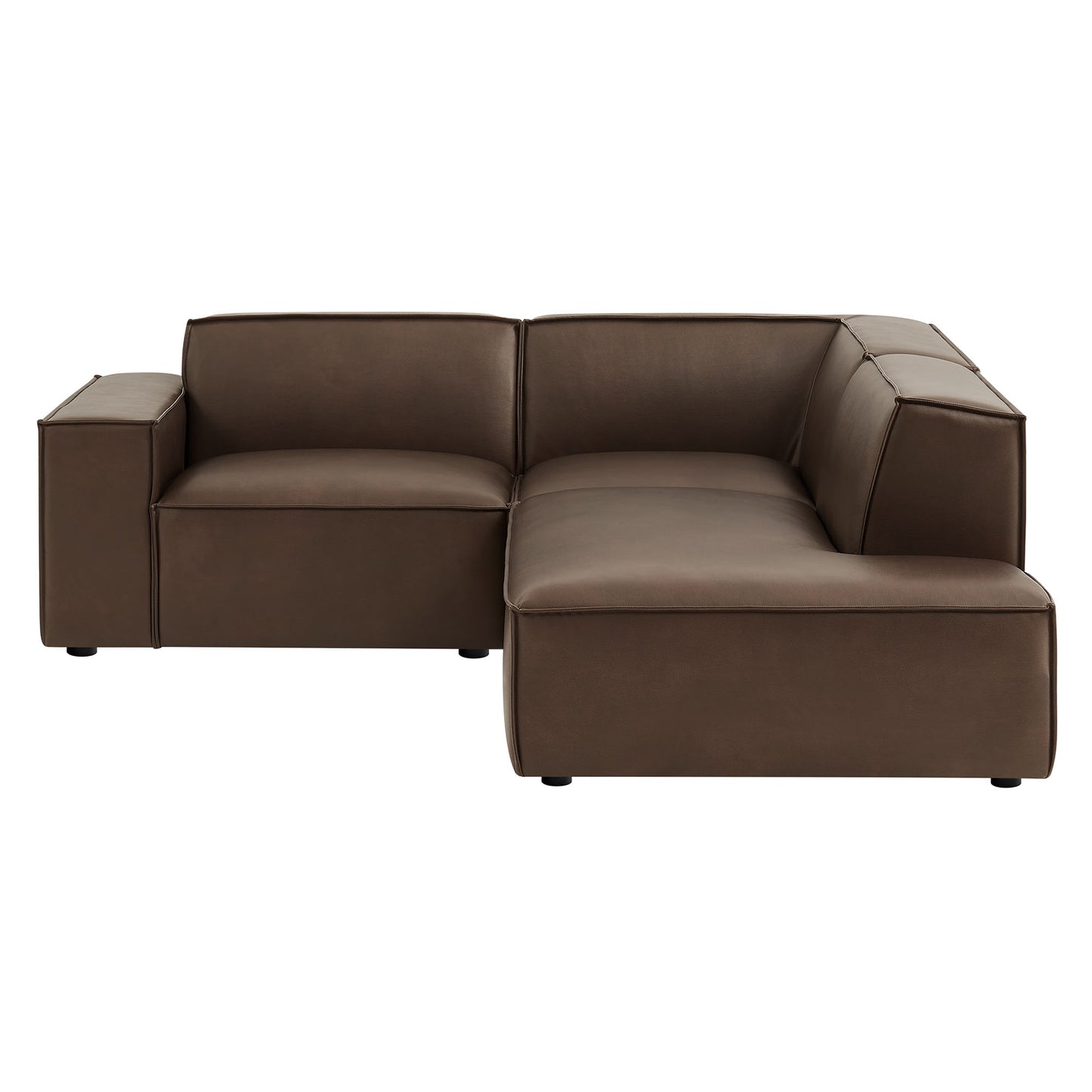 Restore 3-Piece Vegan Leather Modular L-Shaped Sectional Sofa by Modway EEI-7422