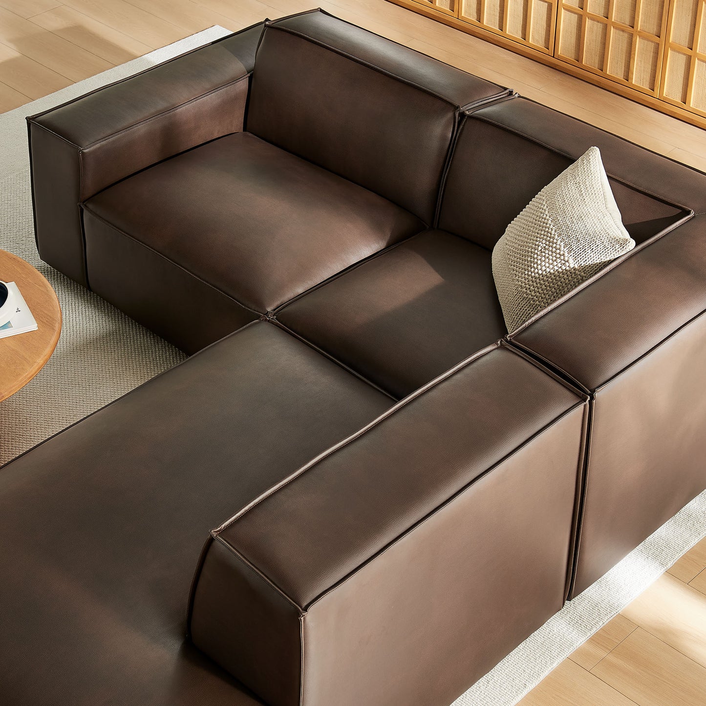 Restore 3-Piece Vegan Leather Modular L-Shaped Sectional Sofa by Modway EEI-7422