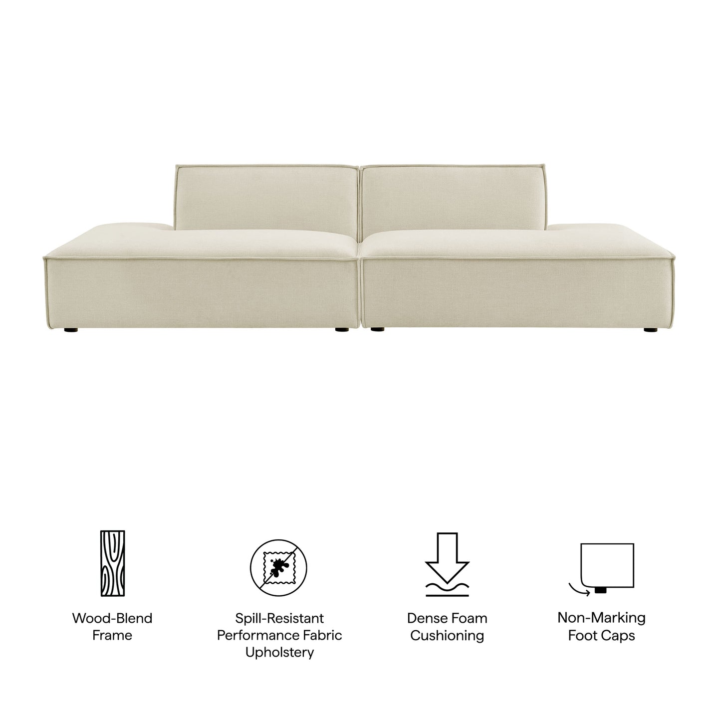 Restore 2-Piece Performance Fabric Upholstered Modular Loveseat by Modway EEI-7423