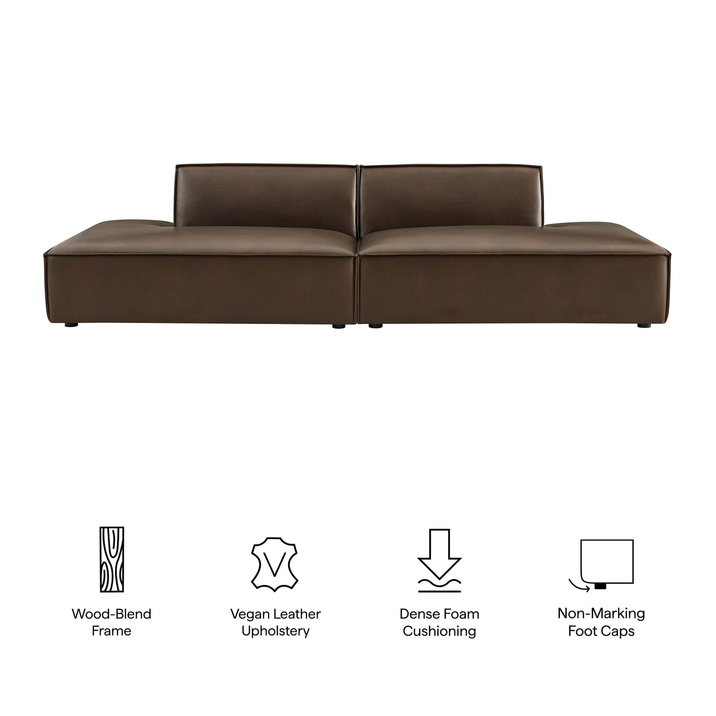 Restore 2-Piece Vegan Leather Modular Loveseat by Modway EEI-7424