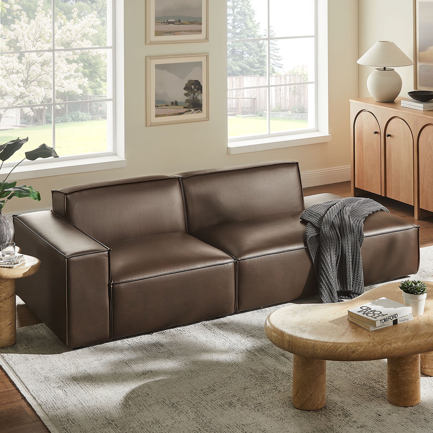 Restore 2-Piece Vegan Leather Modular Loveseat by Modway EEI-7426