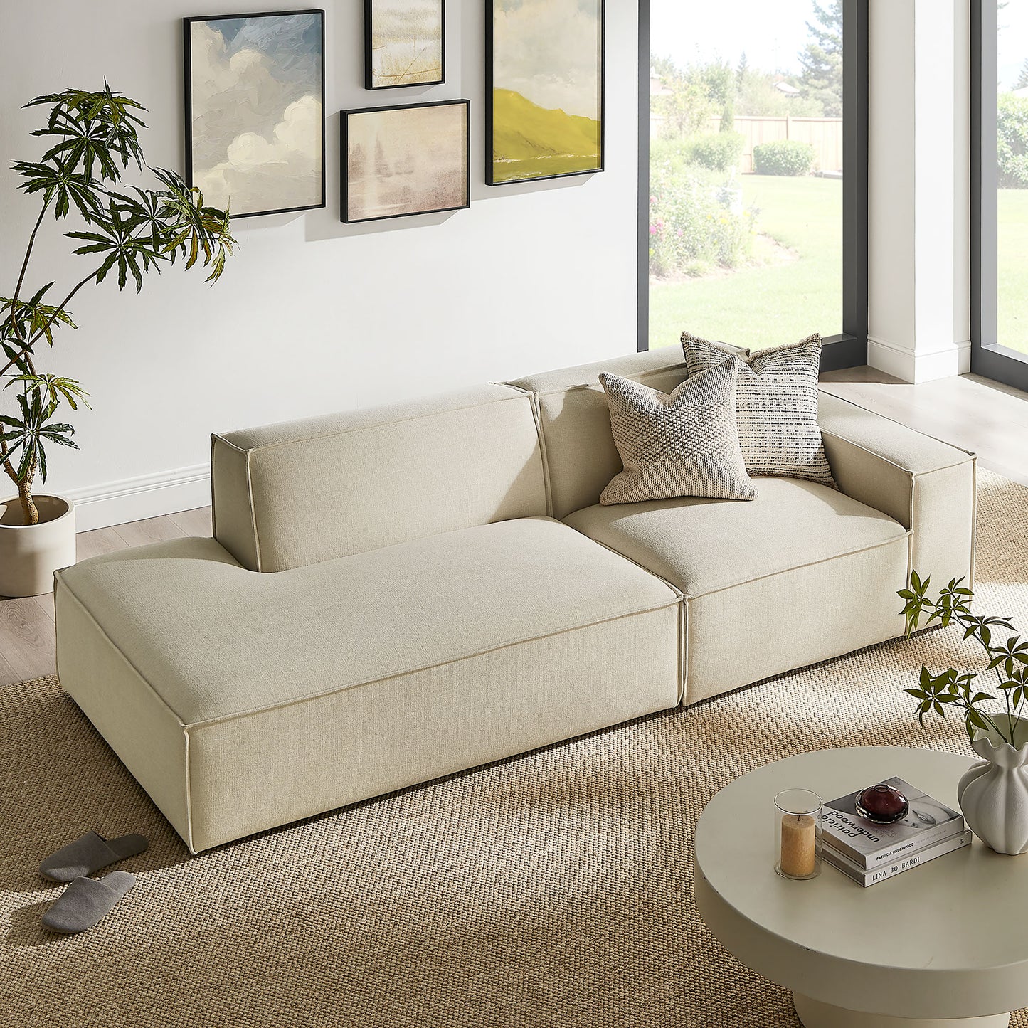 Restore 2-Piece Performance Fabric Upholstered Modular Loveseat by Modway EEI-7427