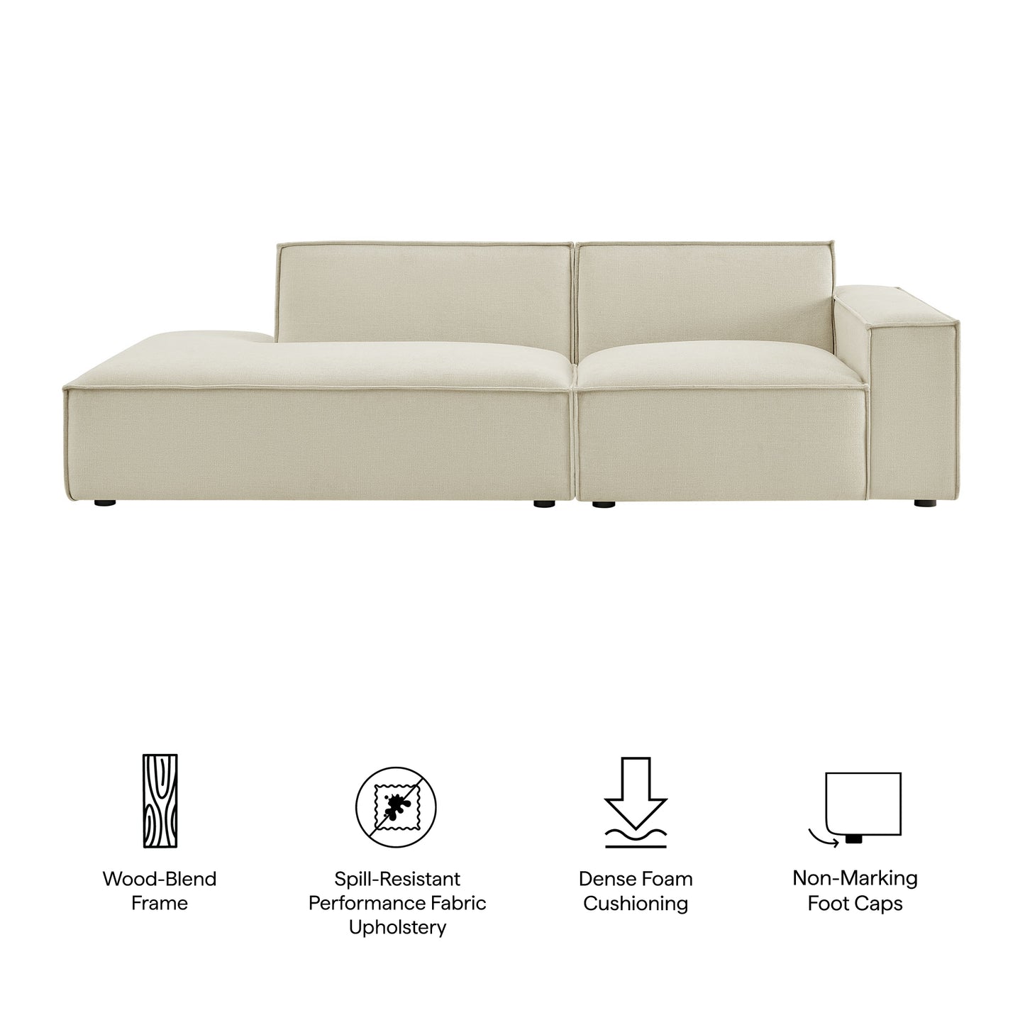 Restore 2-Piece Performance Fabric Upholstered Modular Loveseat by Modway EEI-7427