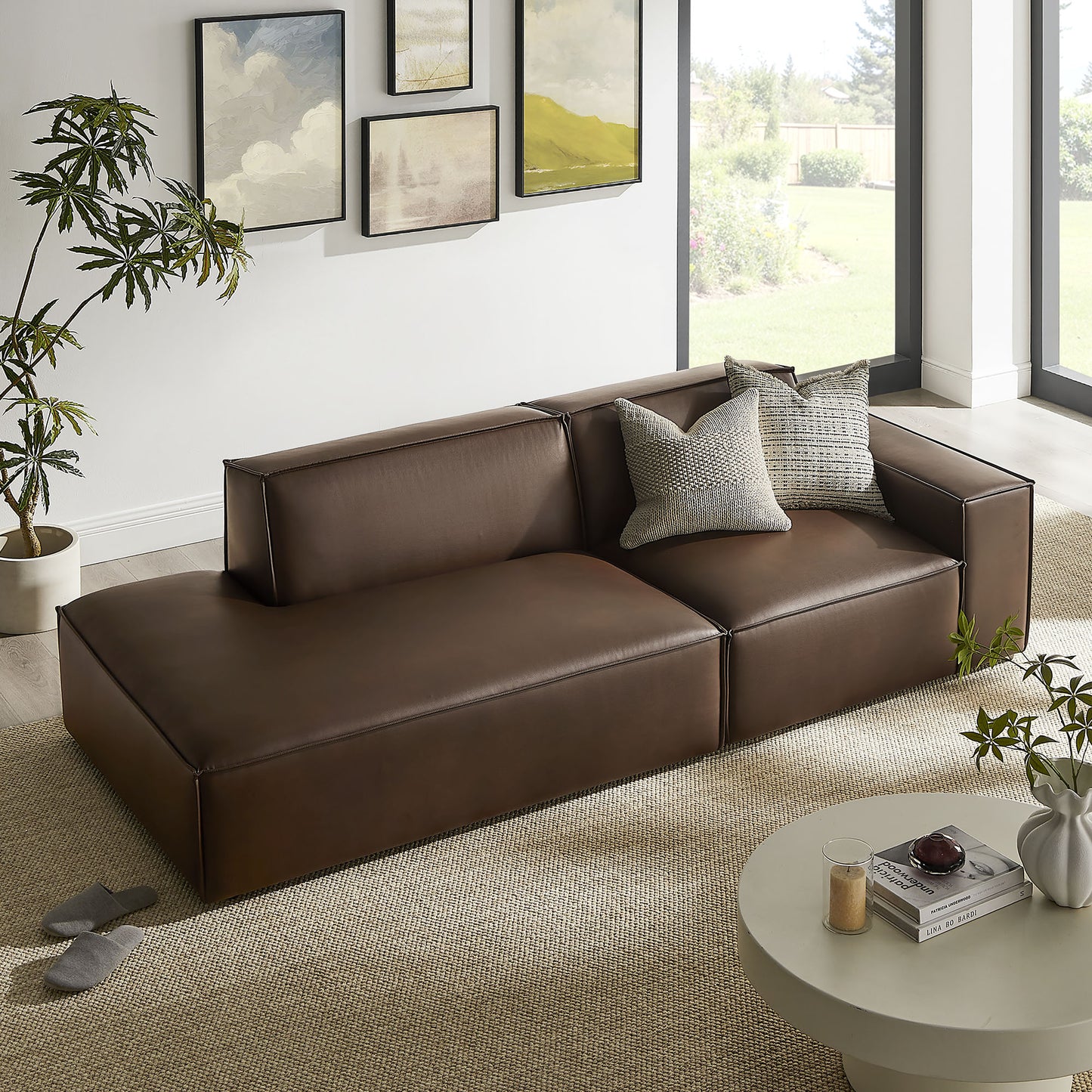 Restore 2-Piece Vegan Leather Modular Loveseat by Modway EEI-7428