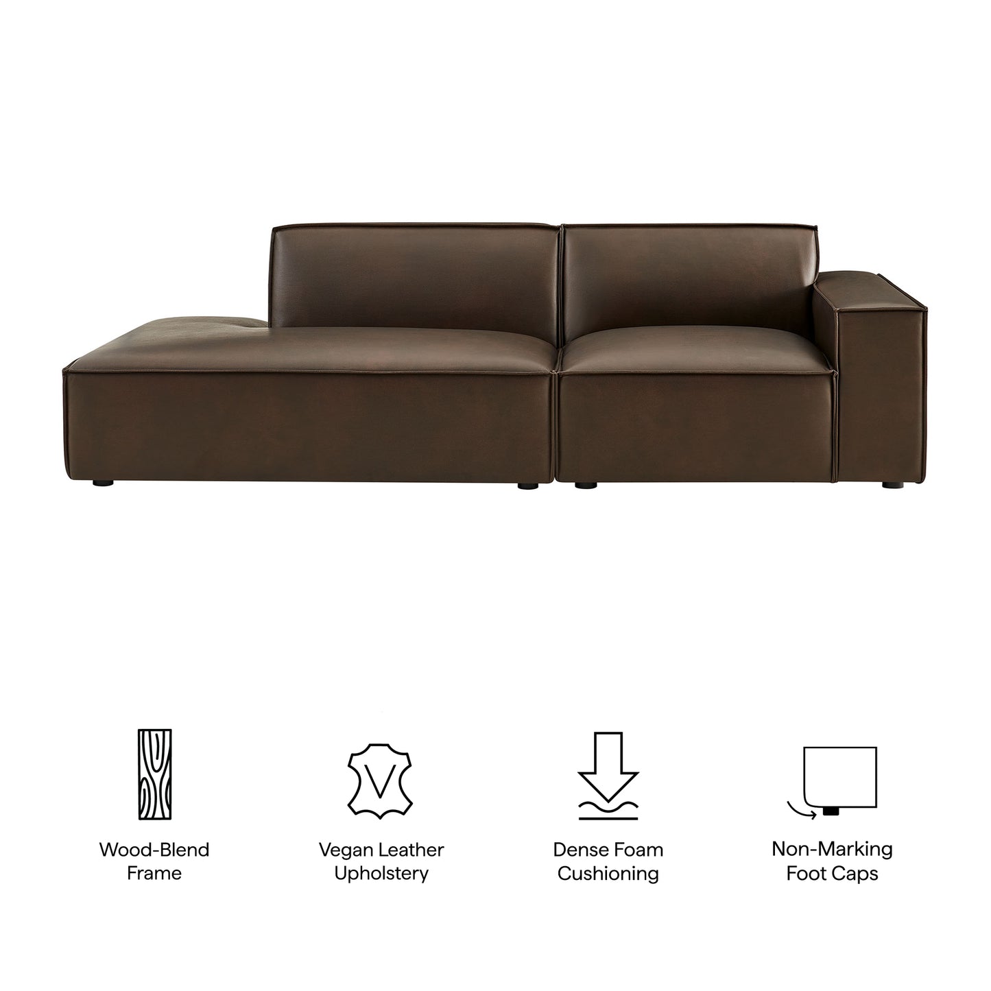 Restore 2-Piece Vegan Leather Modular Loveseat by Modway EEI-7428