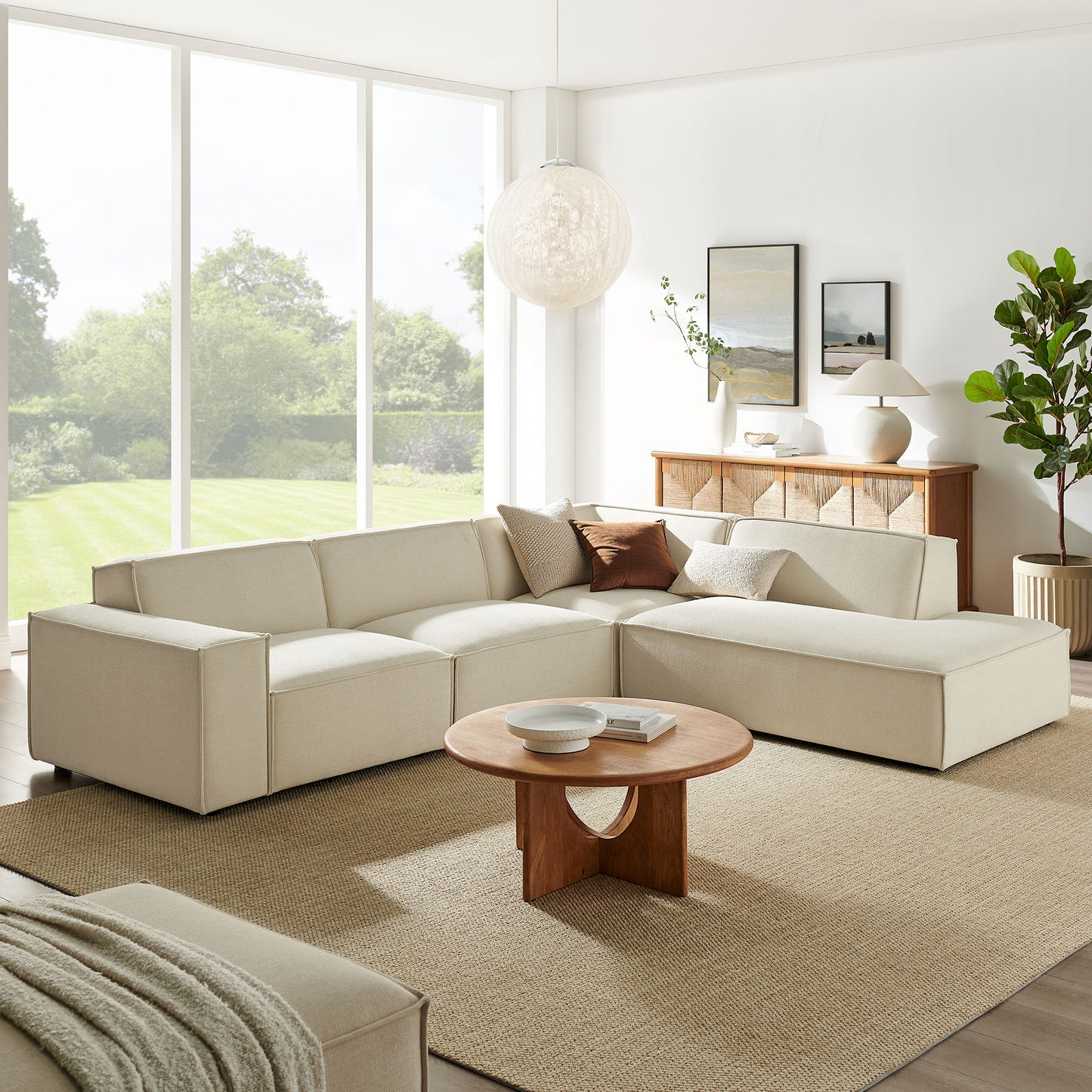 Restore 4-Piece Performance Fabric Upholstered Modular L-Shaped Sofa by Modway EEI-7429