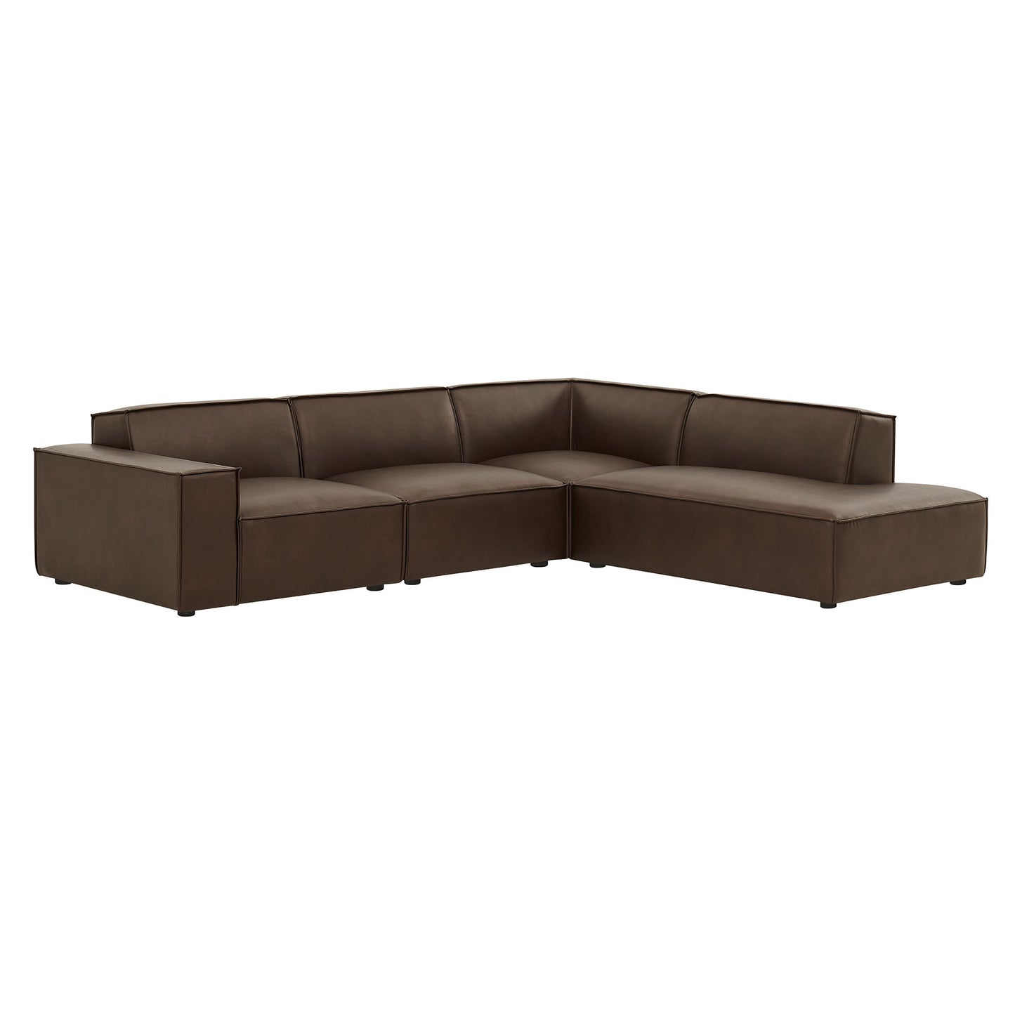 Restore 4-Piece Vegan Leather Modular L-Shaped Sofa by Modway EEI-7430