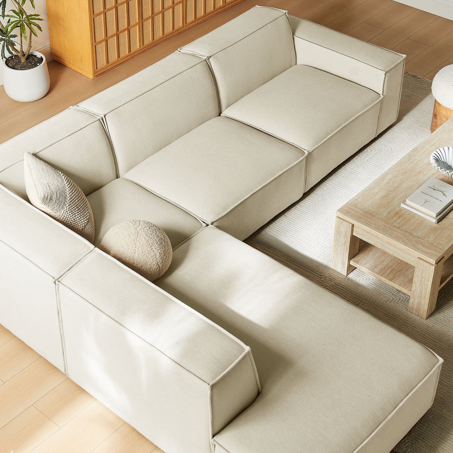 Restore 4-Piece Performance Fabric Upholstered Modular L-Shaped Sofa by Modway EEI-7431