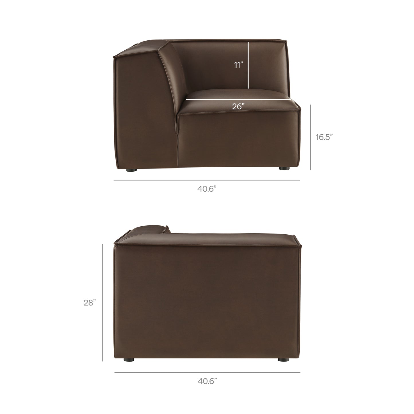 Restore 4-Piece Vegan Leather Modular L-Shaped Sofa by Modway EEI-7432