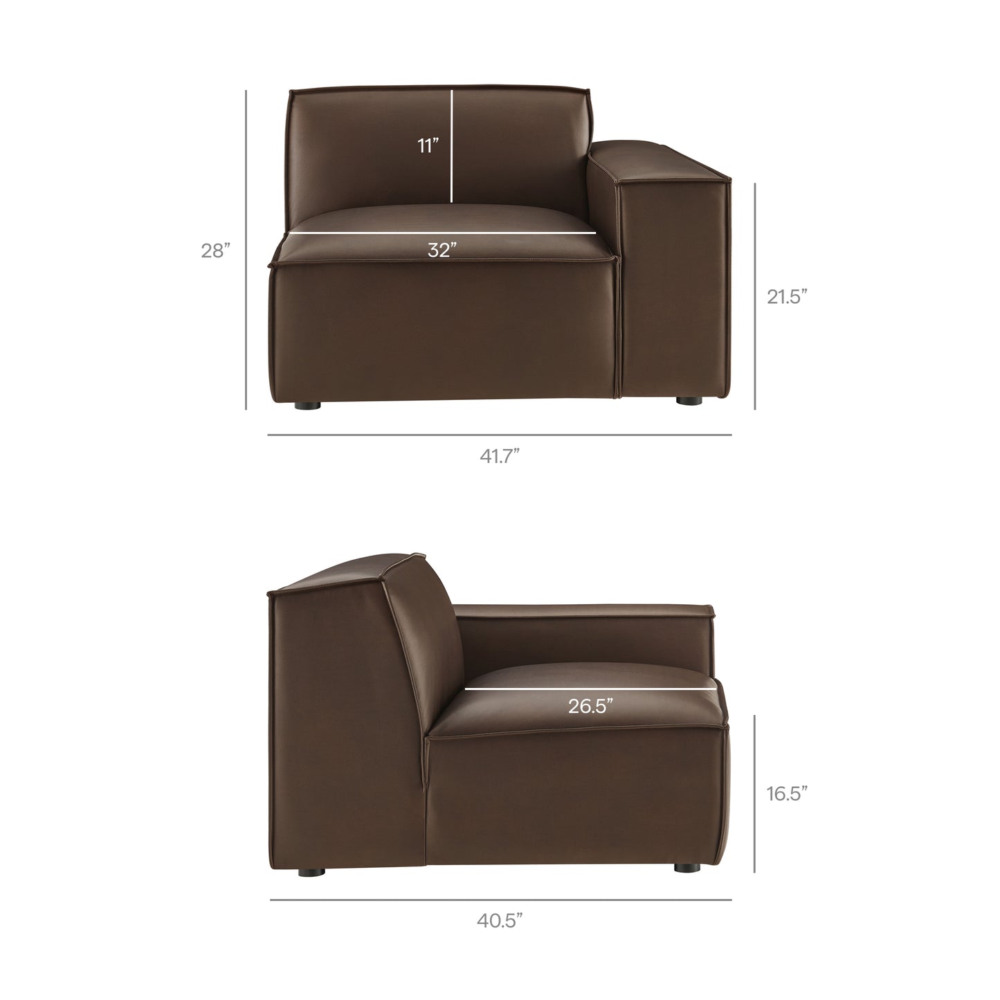 Restore 4-Piece Vegan Leather Modular L-Shaped Sofa by Modway EEI-7432