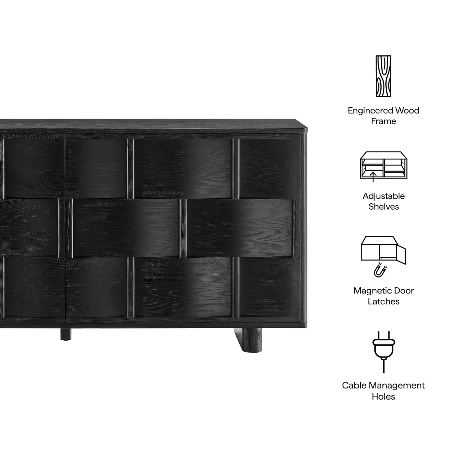 Foundry 71" Woven Design Buffet Storage Cabinet by Modway EEI-7452