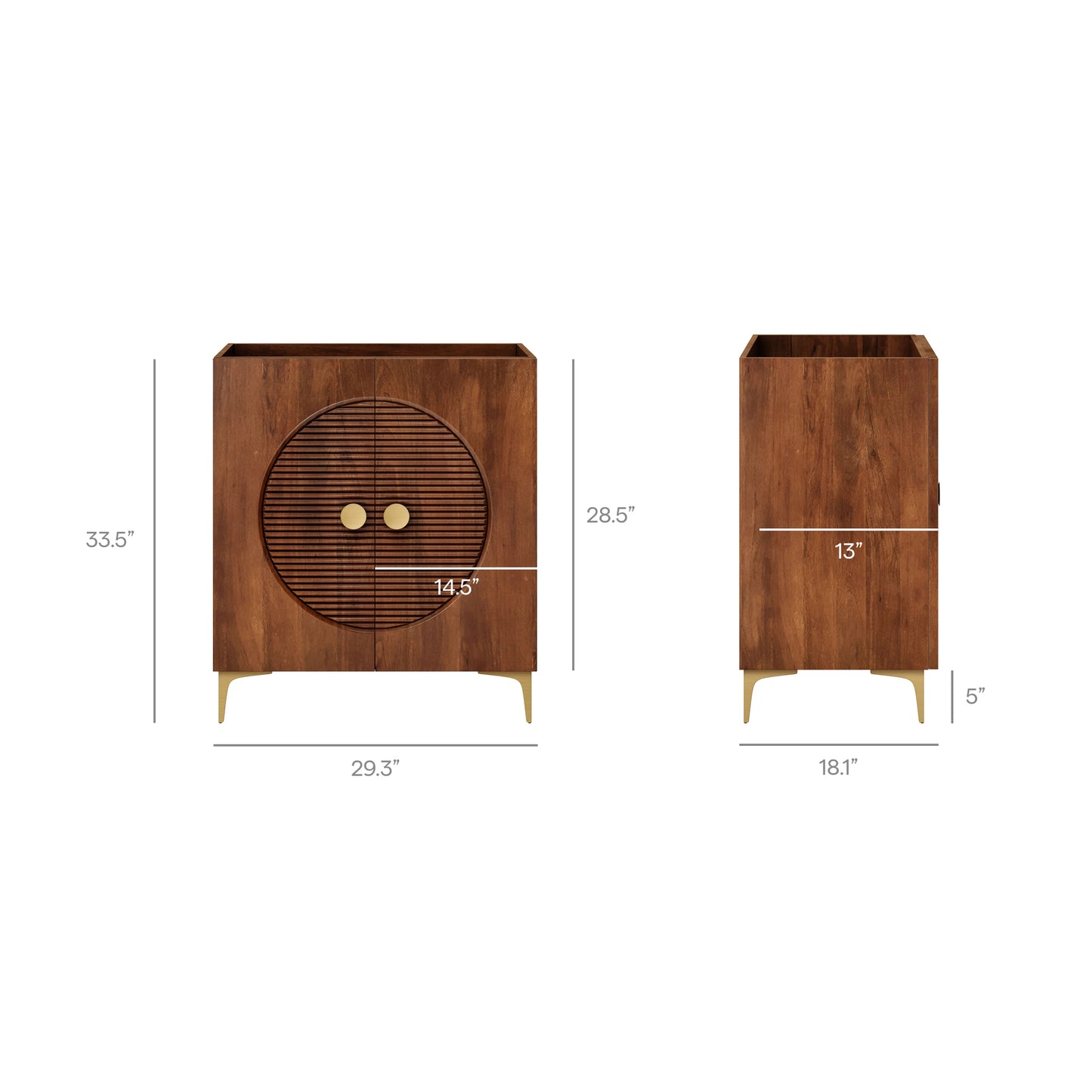 Vernon 30" Fluted Wood Vanity Cabinet Without Sink by Modway EEI-7453
