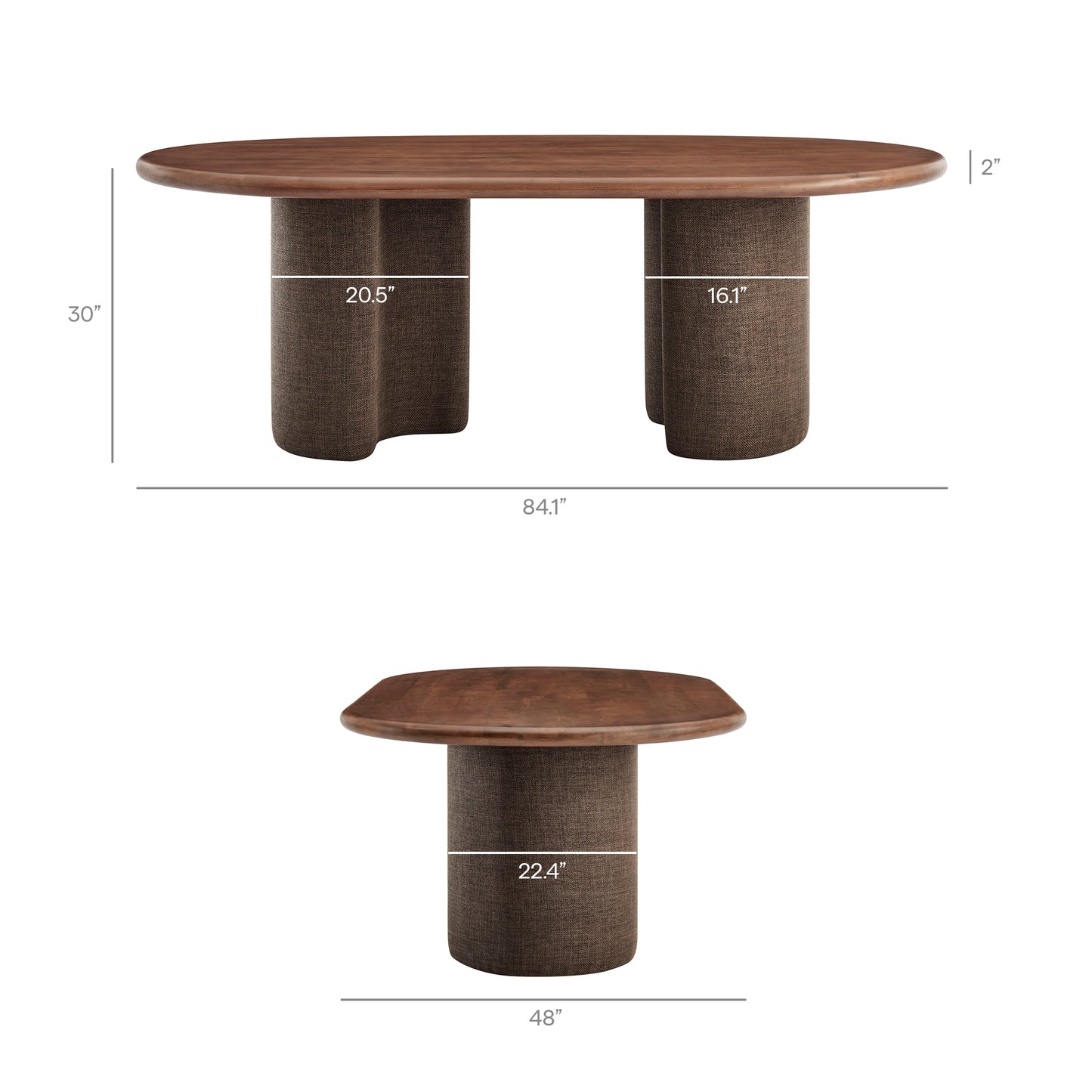 Enric 84 Inch Mango Wood Oval Dining Table by Modway EEI-7458