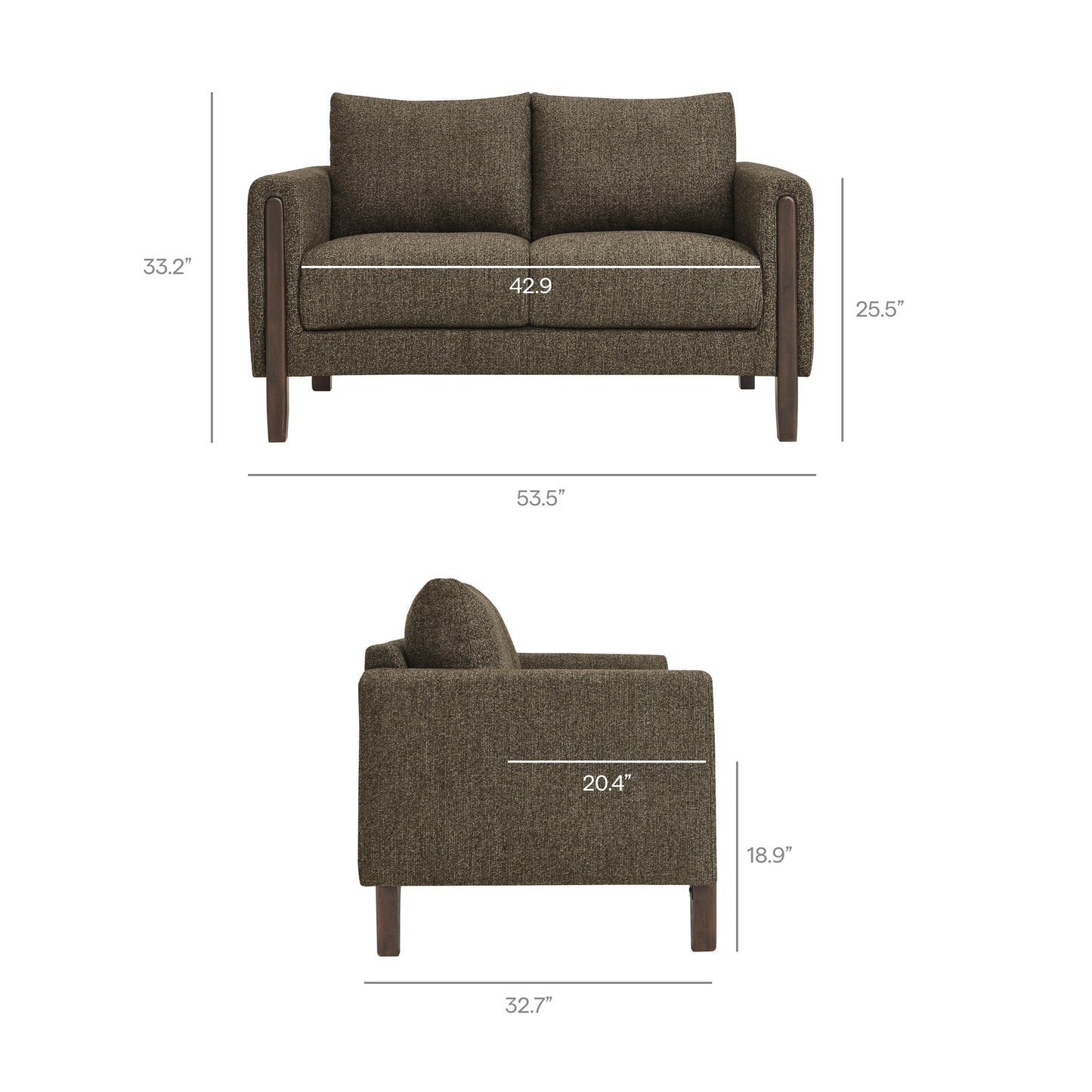 Hawken Boucle Fabric Loveseat by Modway EEI-7460 FredCo