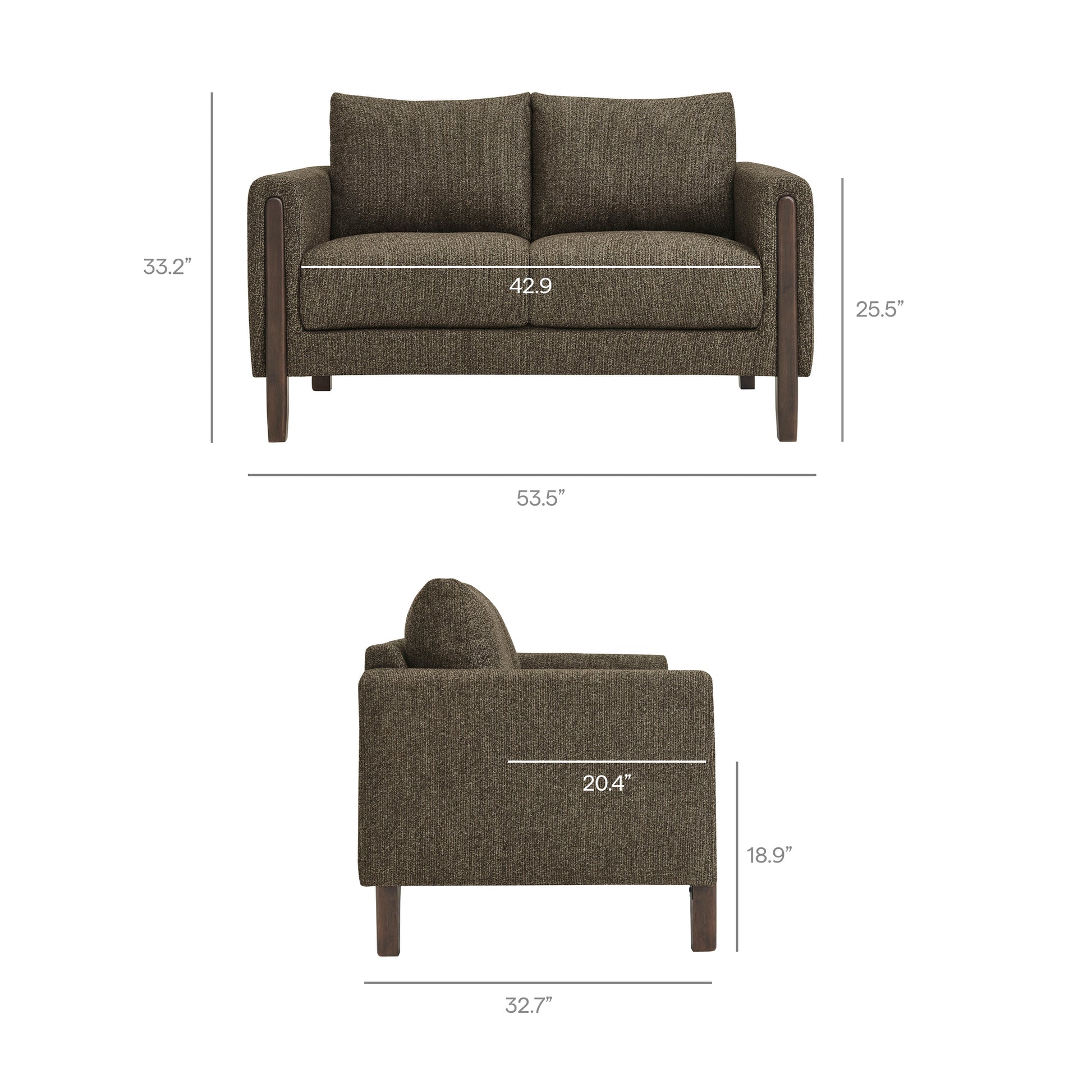 Hawken Boucle Fabric Loveseat by Modway EEI-7460 FredCo