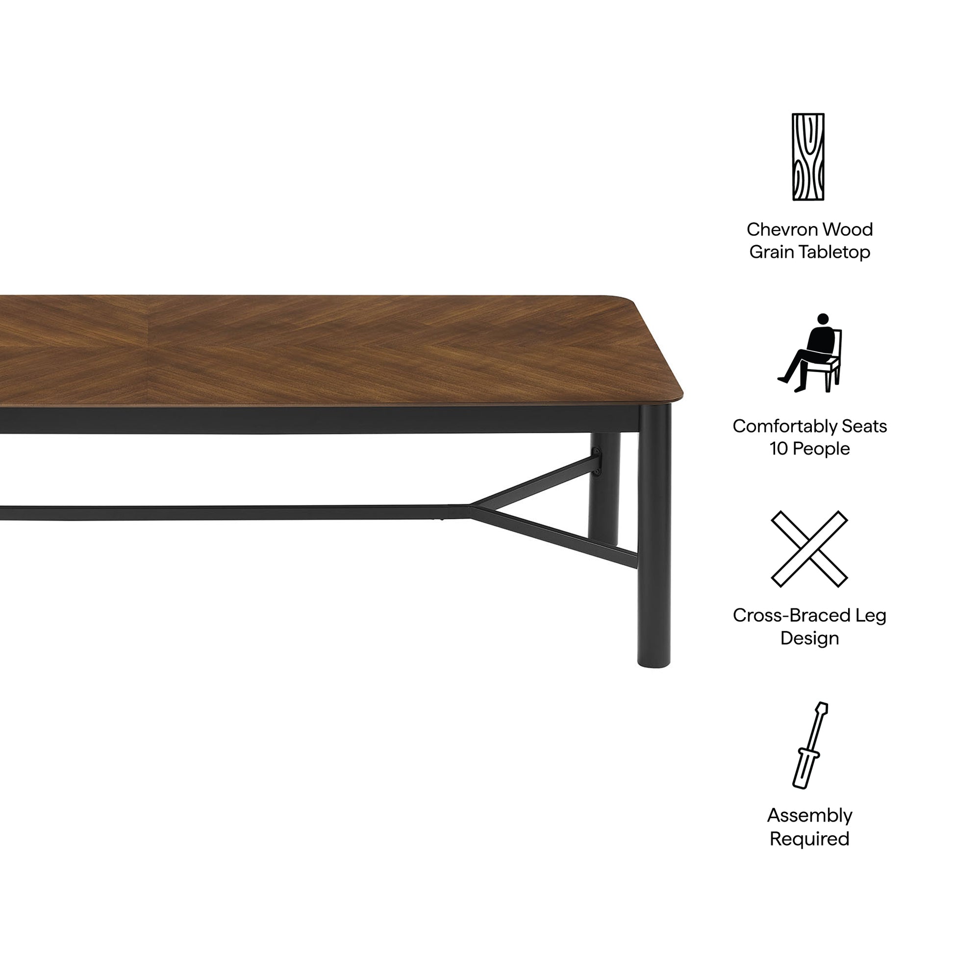 Ashlan 110" Rectangle Dining Table by Modway EEI-7463 FredCo