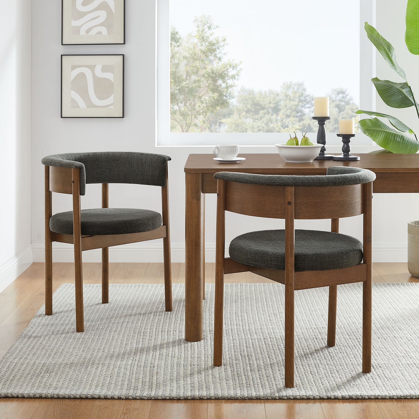 Clea Curved Upholstered Dining Chairs Set Of 2 by Modway EEI-7467 FredCo