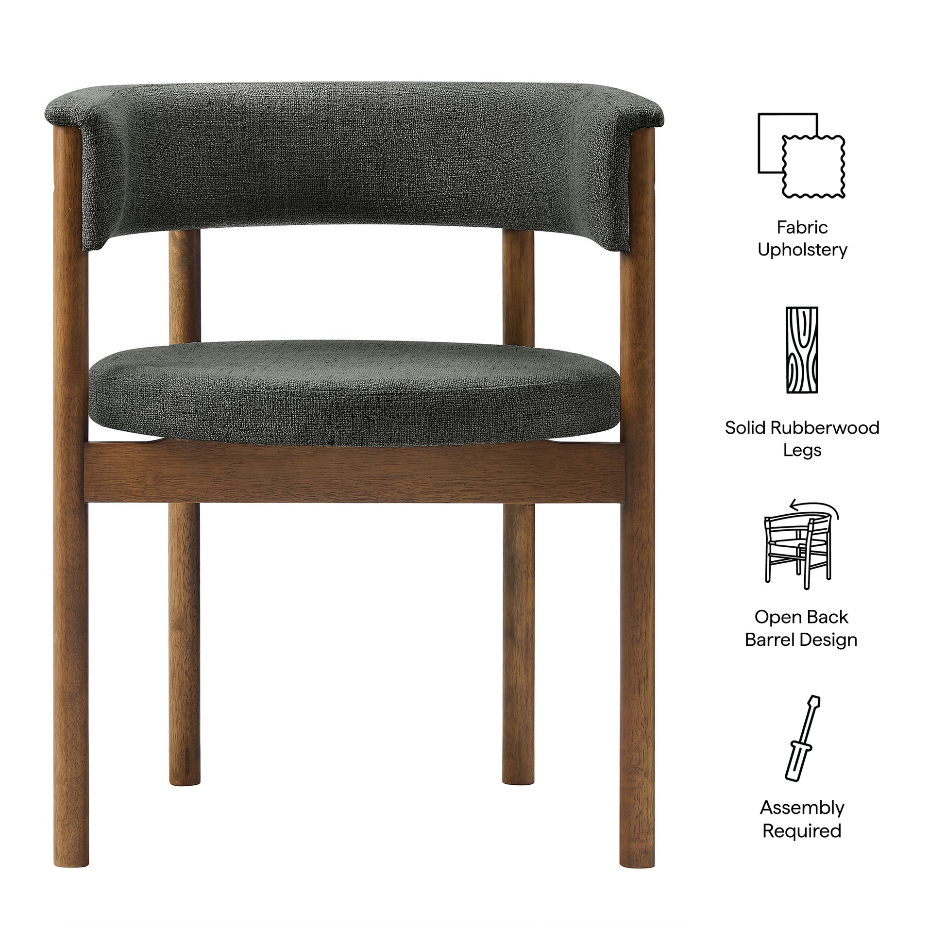 Clea Curved Upholstered Dining Chairs Set Of 2 by Modway EEI-7467 FredCo
