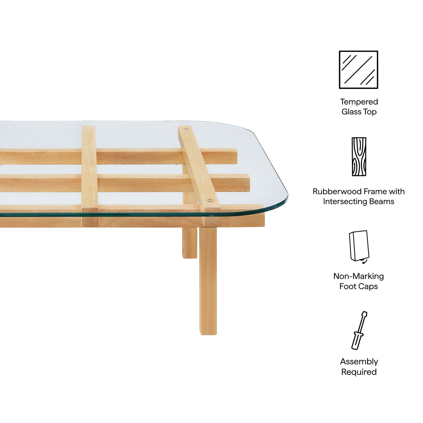 Isby 35 Inch Tempered Glass Coffee Table by Modway EEI-7468 FredCo