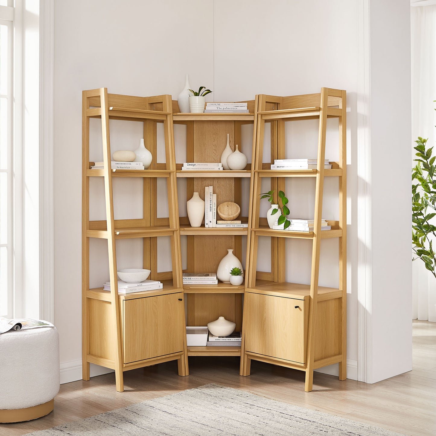 Bixby 3-piece Corner Bookshelf Set with Narrow Bookshelves by Modway EEI-7470