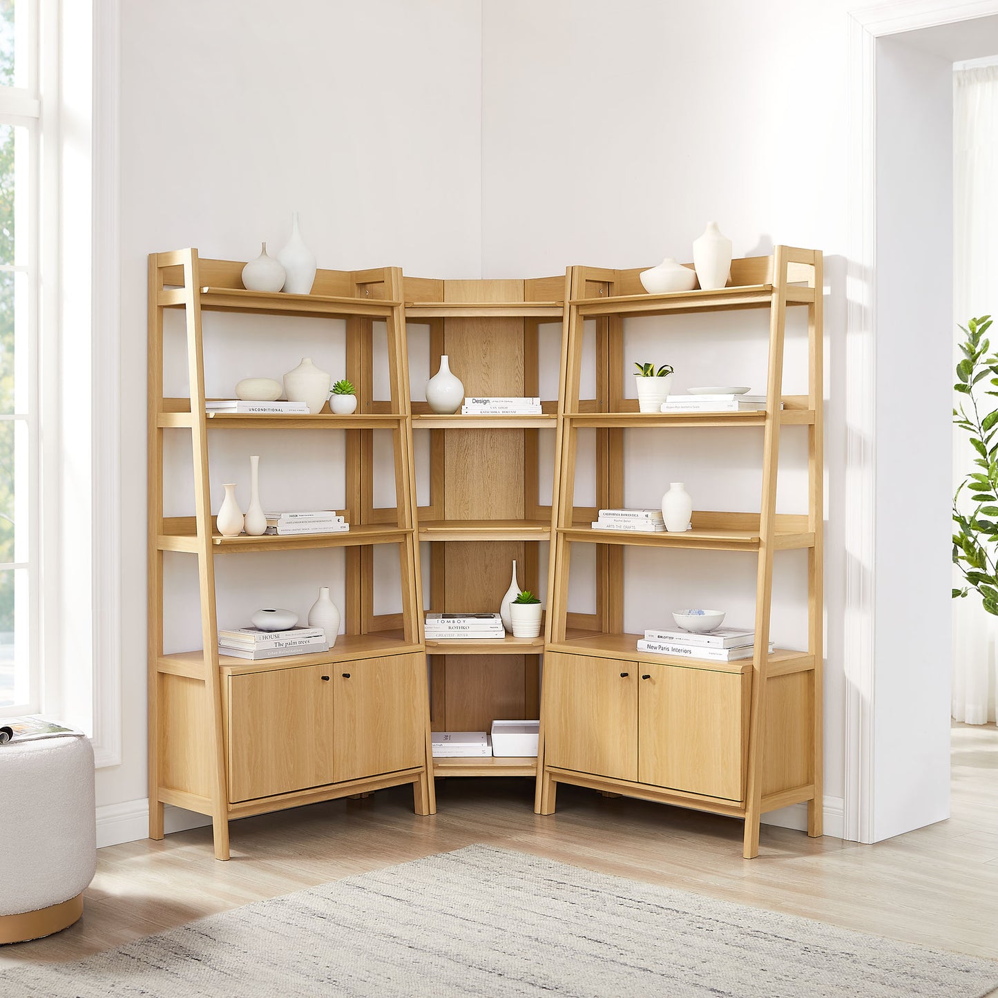 Bixby 3-Piece Corner Bookshelf Set with Wide Bookshelves by Modway EEI-7471
