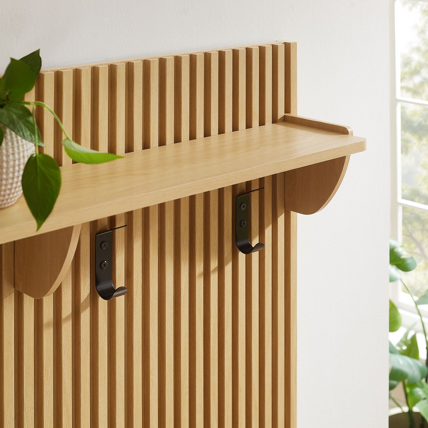 Render Fluted Coat Rack Panel With Shelf by Modway EEI-7472