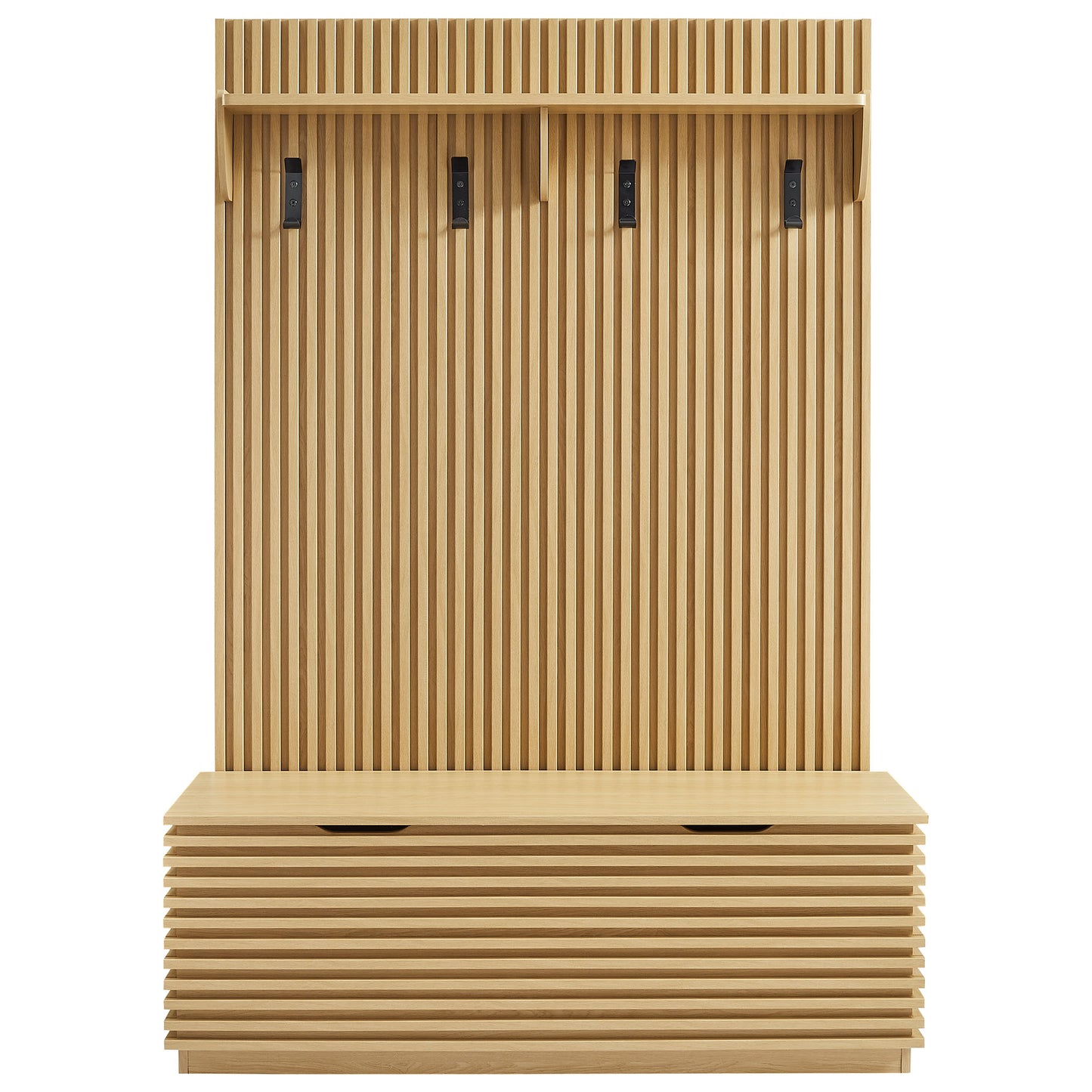 Render Fluted 3-in-1 Hall Tree With Storage Bench and Coat Rack by Modway EEI-7473