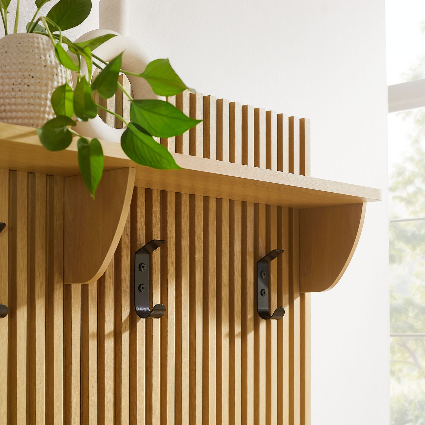 Render Fluted 3-in-1 Hall Tree With Storage Bench and Coat Rack by Modway EEI-7473