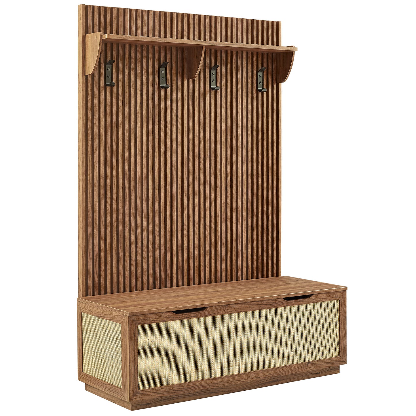 Soma Fluted 3-in-1 Hall Tree With Storage Bench and Coat Rack by Modway EEI-7474