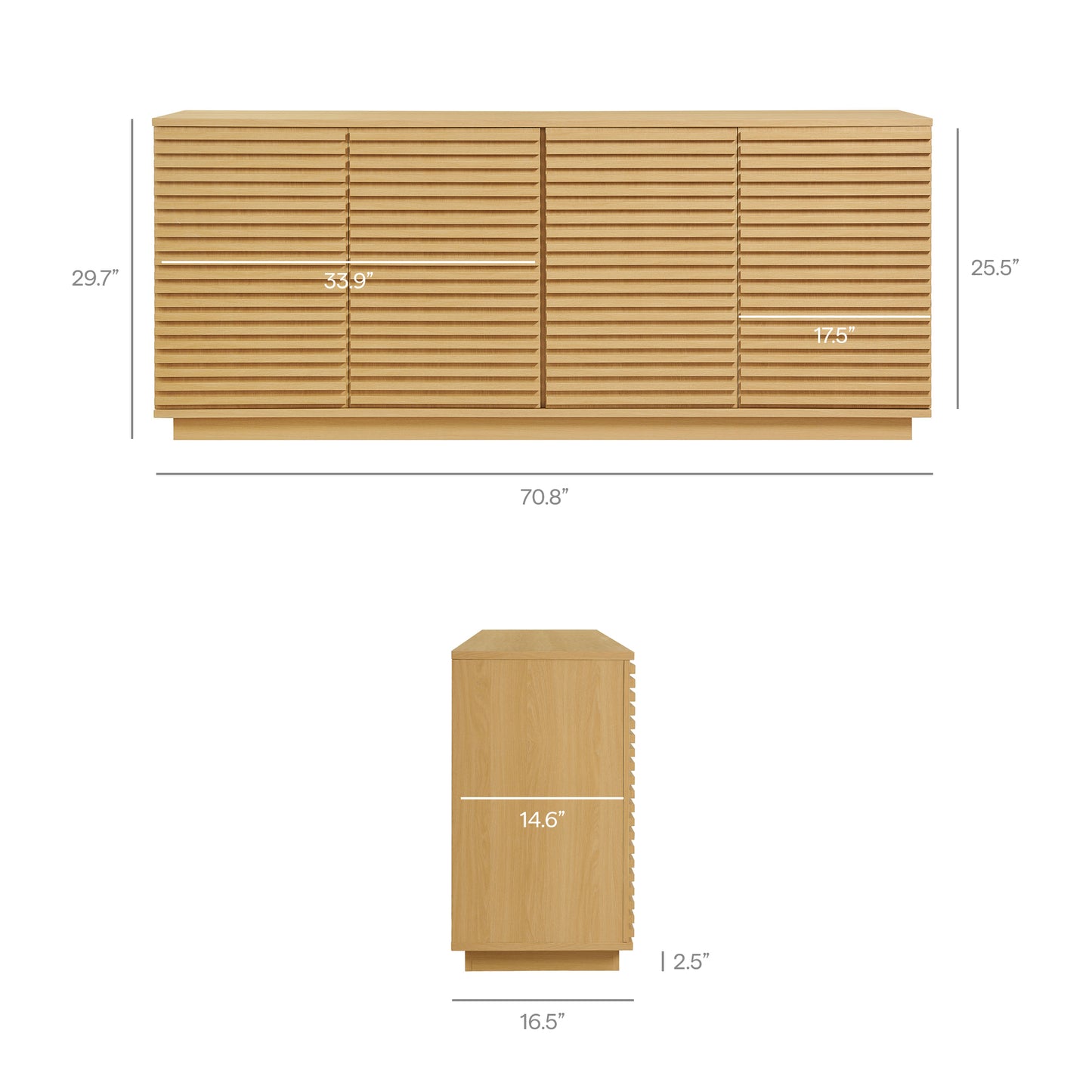 Render 4-Door Fluted Sideboard Cabinet TV Stand by Modway EEI-7477